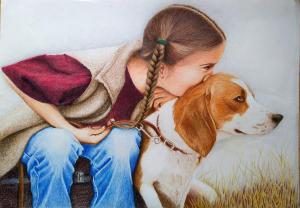 Mrs.Latha-Color pencils on paper