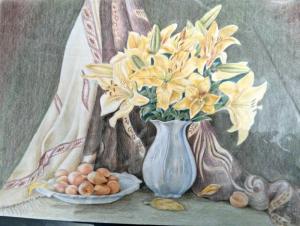 Mrs. Prasuna- Colorpencil on paper