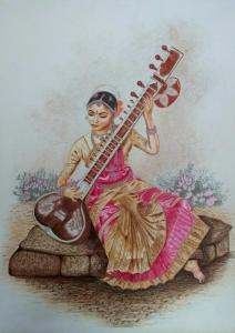 Mrs.Bhavani- Color pencils on paper